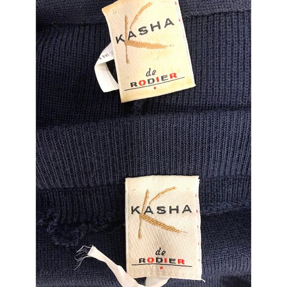 80s RODIER Dark Blue Knit Skirt Suit | Oversized Blazer Cardigan & Pencil Skirt - Picture 10 of 10